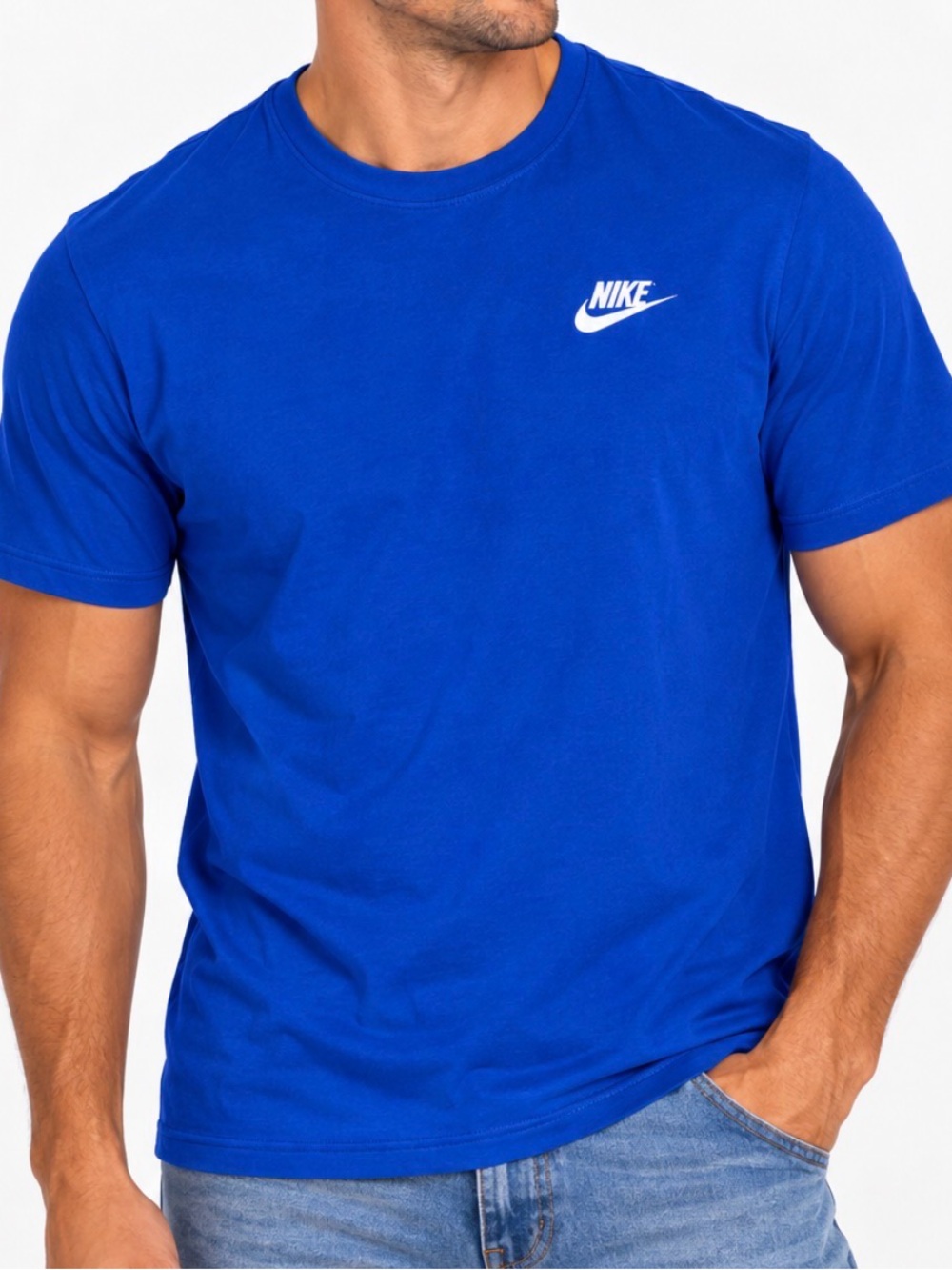 Nike Royal Blue Short Sleeve Logo Tee Crewneck T-Shirt SZ MD